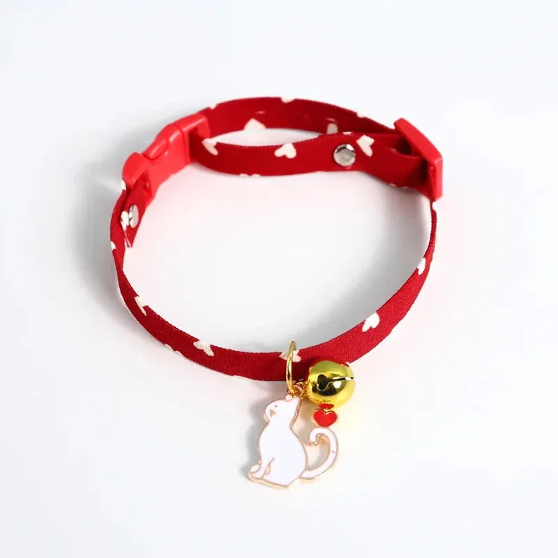 Verstelbare kattenhalsband met snelsluiting en ingebouwde bel – leuk en duurzaam fluwelen ontwerp - Ruffy