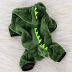 Warme Dinosaurus Jumpsuit voor Honden en Katten Zacht Fleece Schattig Ontwerp en Machinewasbaar - Ruffy