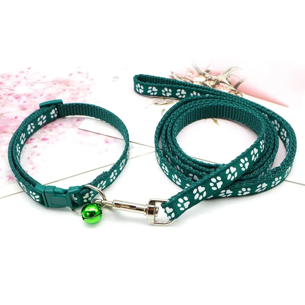 Pootafdruk Honden Halsband en Leiband Set - Ruffy