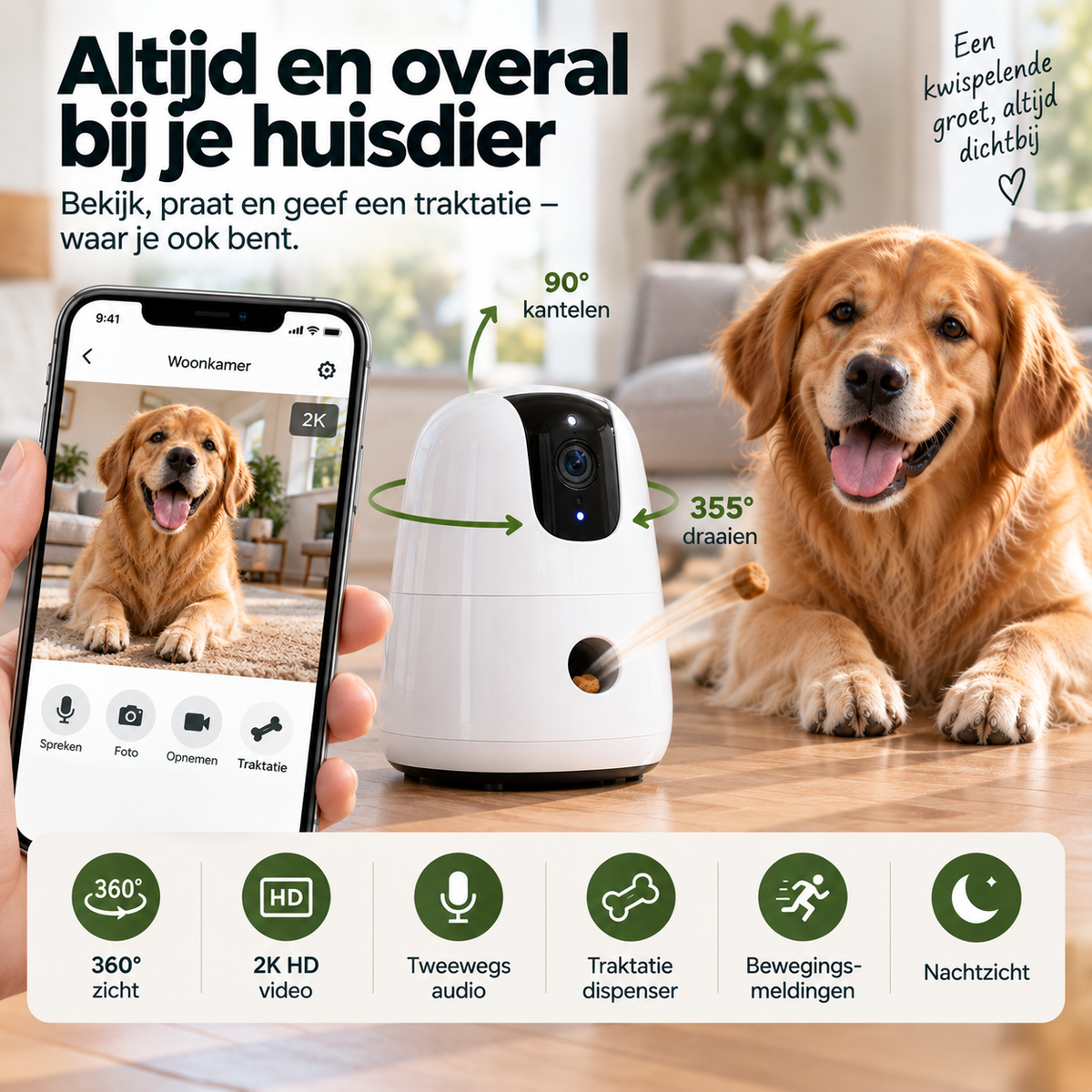 Watch&Treat™ 360° Huisdiercamera