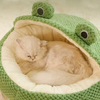 Kikkervormig pluche kattenbed met wasbare hoes Knus omsloten ontwerp Meerdere maten - Ruffy
