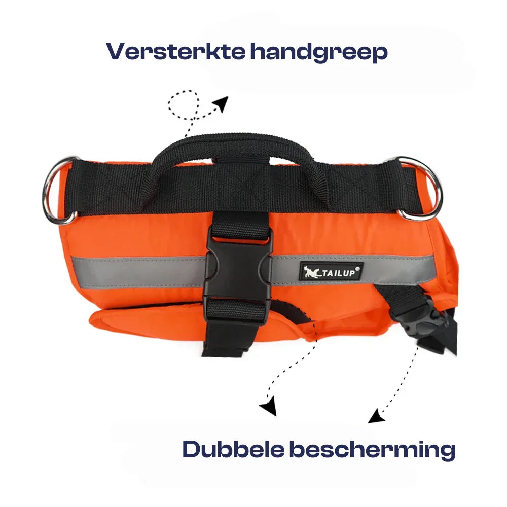 Reflecterend hondenreddingsvest – verstelbaar sterk drijfvermogen met versterkt handvat - Ruffy