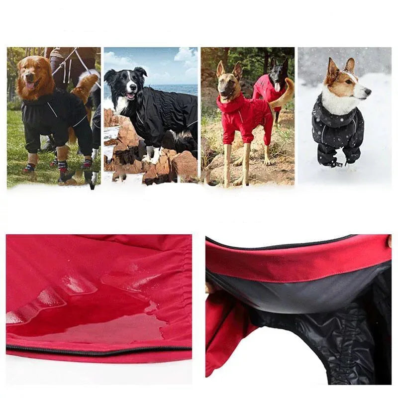 Waterdichte Honden Regenjas Jumpsuit Reflecterend Verstelbare Pasvorm Beschikbaar in S tot 5XL - Ruffy