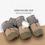 Ademende Anti-Slip Hondenschoenen Met Reflecterende Banden Hittebestendig Duurzaam Linnen Rubberen Zool - Ruffy