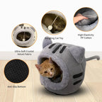 Gezellig kattenbed met afneembaar kussen Veelzijdig 2-in-1 ontwerp Antislipbasis voor alle seizoenen - Ruffy