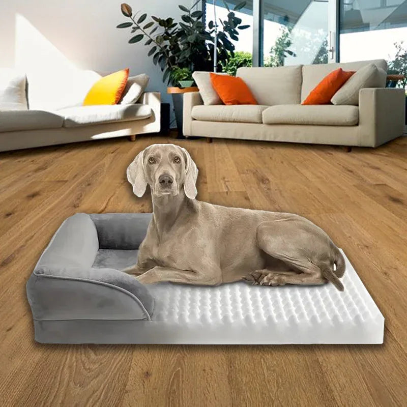 Orthopedisch Hondenkussen | Memory Foam Ondersteuning | Antislip Bodem & Wasbare Hoes - Ruffy