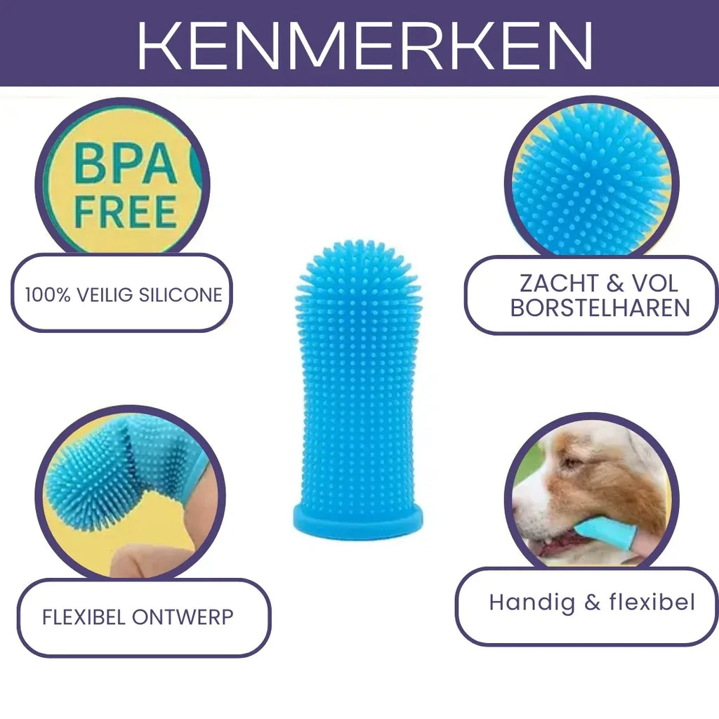 Siliconen tandenborstel voor huisdieren (2+1 GRATIS) - Ruffy