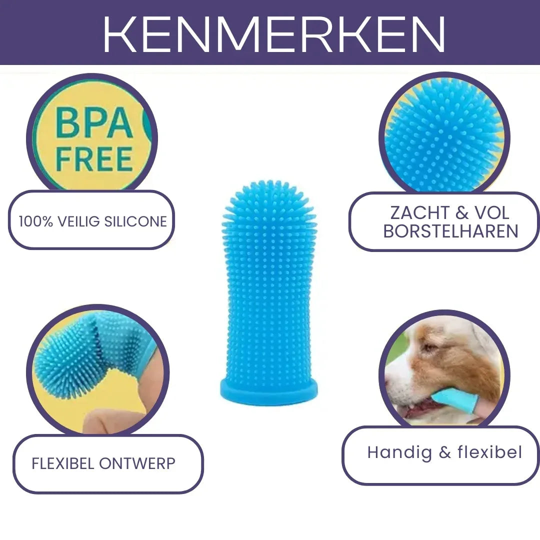 Siliconen tandenborstel voor huisdieren (2+1 GRATIS) - Ruffy