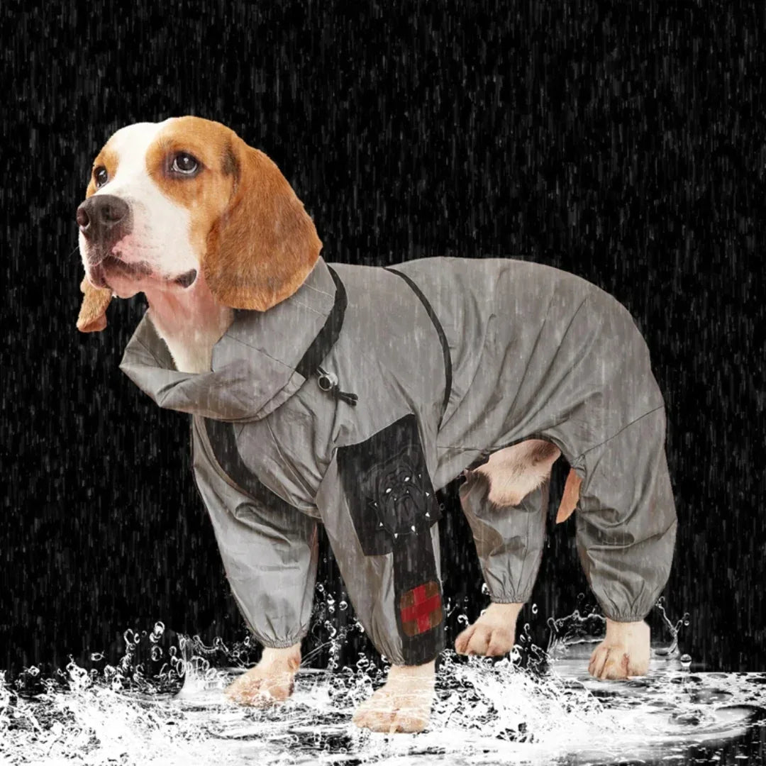 Waterdichte Reflecterende Regenjas Met Capuchon Voor Honden Lichtgewicht Duurzaam UV-bescherming - Ruffy