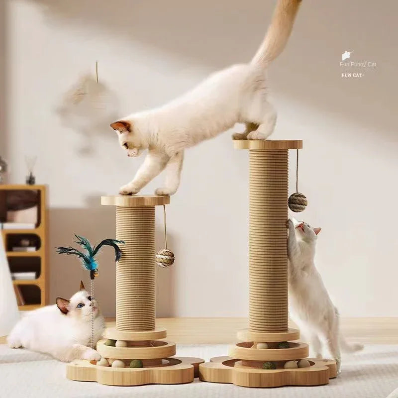 Katten Speelset Met Draaitafel en Krabpaal Duurzaam Interactief Gezond Krabben 46x24cm - Ruffy