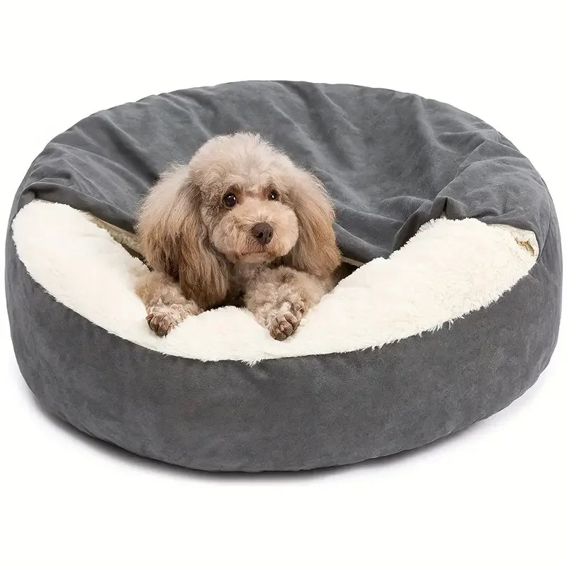 Orthopedisch Donut honden bed Met Kap Deken Om Weg Te Kruipen - Ruffy
