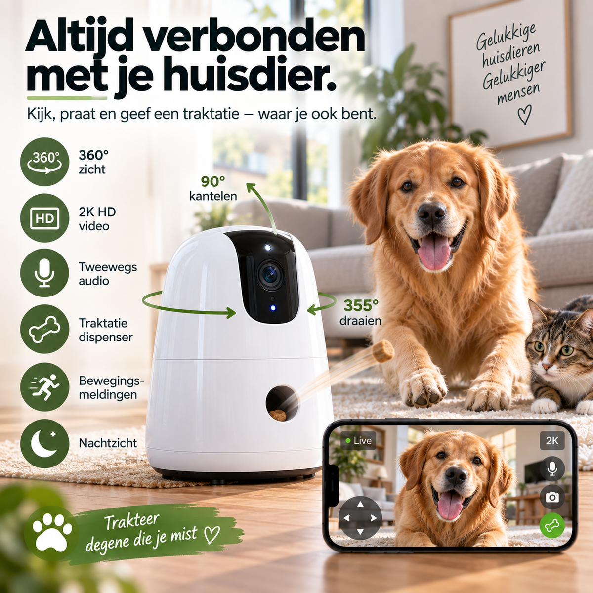 Watch&Treat™ 360° Huisdiercamera