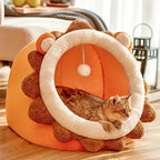 Kattenbed Leeuw Design Pluche Comfort Duurzaam Verwijderbaar Kussen 35x35x30cm - Ruffy