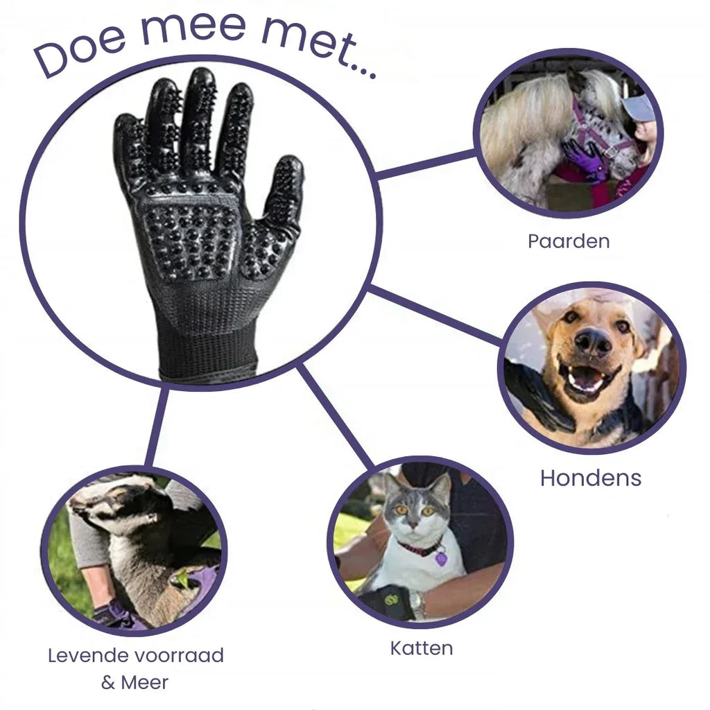 Verharingshandschoenen Huisdieren Efficiënte Ontharing Comfortabele Massage Veelzijdig Rubber Gemakkelijk Schoon te Maken - Ruffy