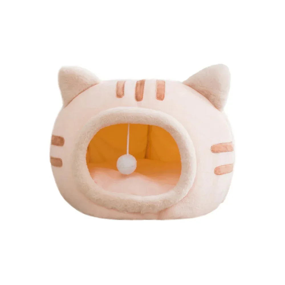 Gezellig kattenbed met afneembaar kussen Veelzijdig 2-in-1 ontwerp Antislipbasis voor alle seizoenen - Ruffy