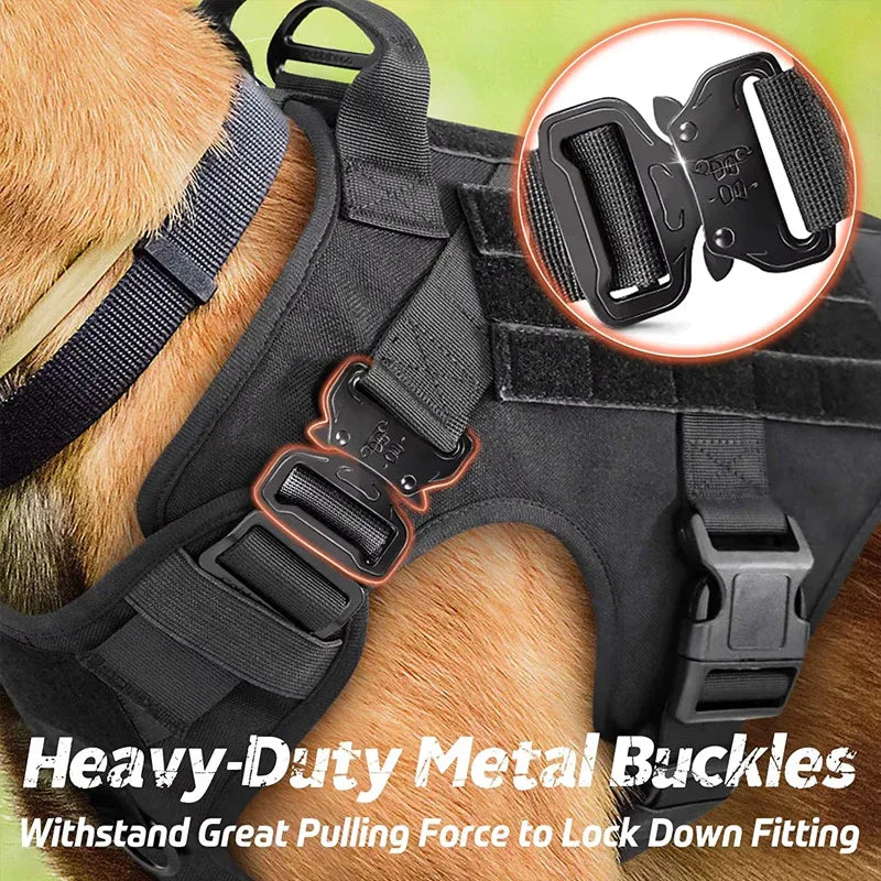 Duurzaam Molle-Systeem Hondenharnas – Robuust 1050D Nylon met Verbeterde Controle en Snelontgrendelbare Gespen - Ruffy