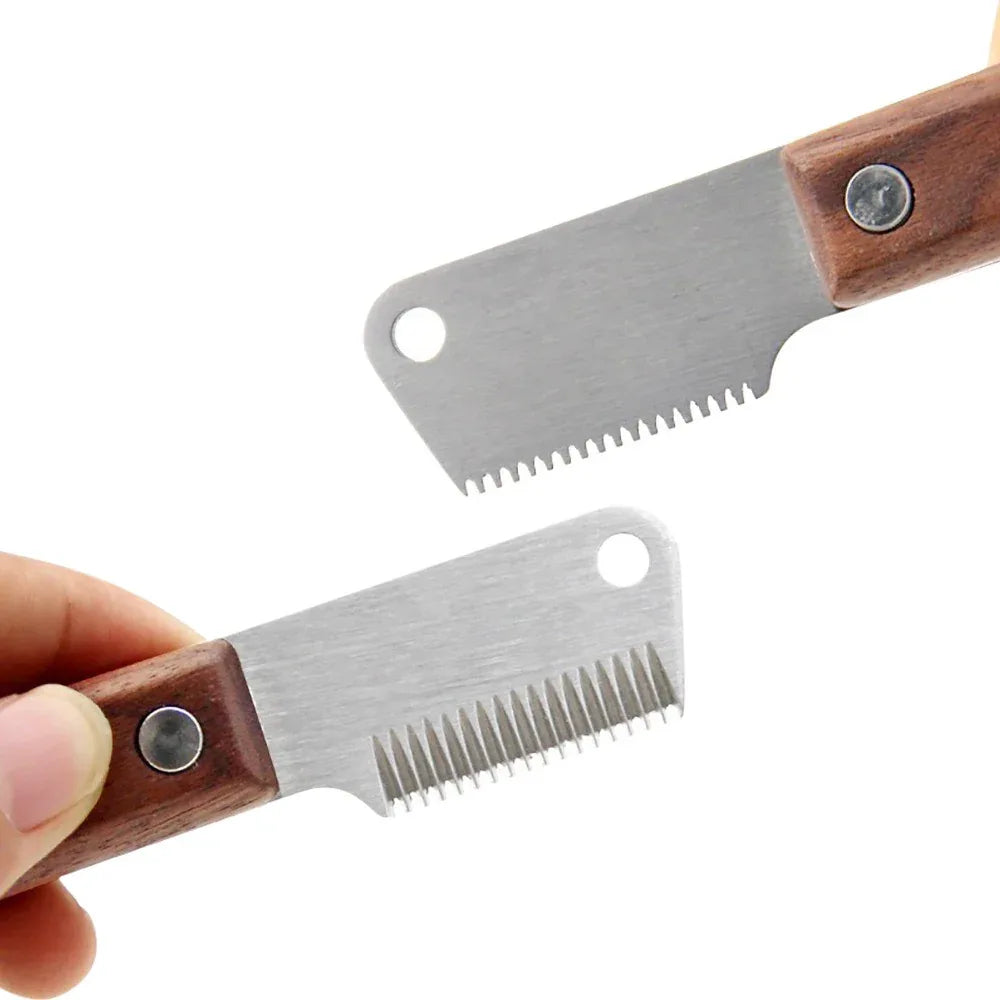 Professionele Hondenkam Voor Verwijderen Onderhaar Duurzaam Ergonomisch Houten Handvat Roestvrij Staal - Ruffy