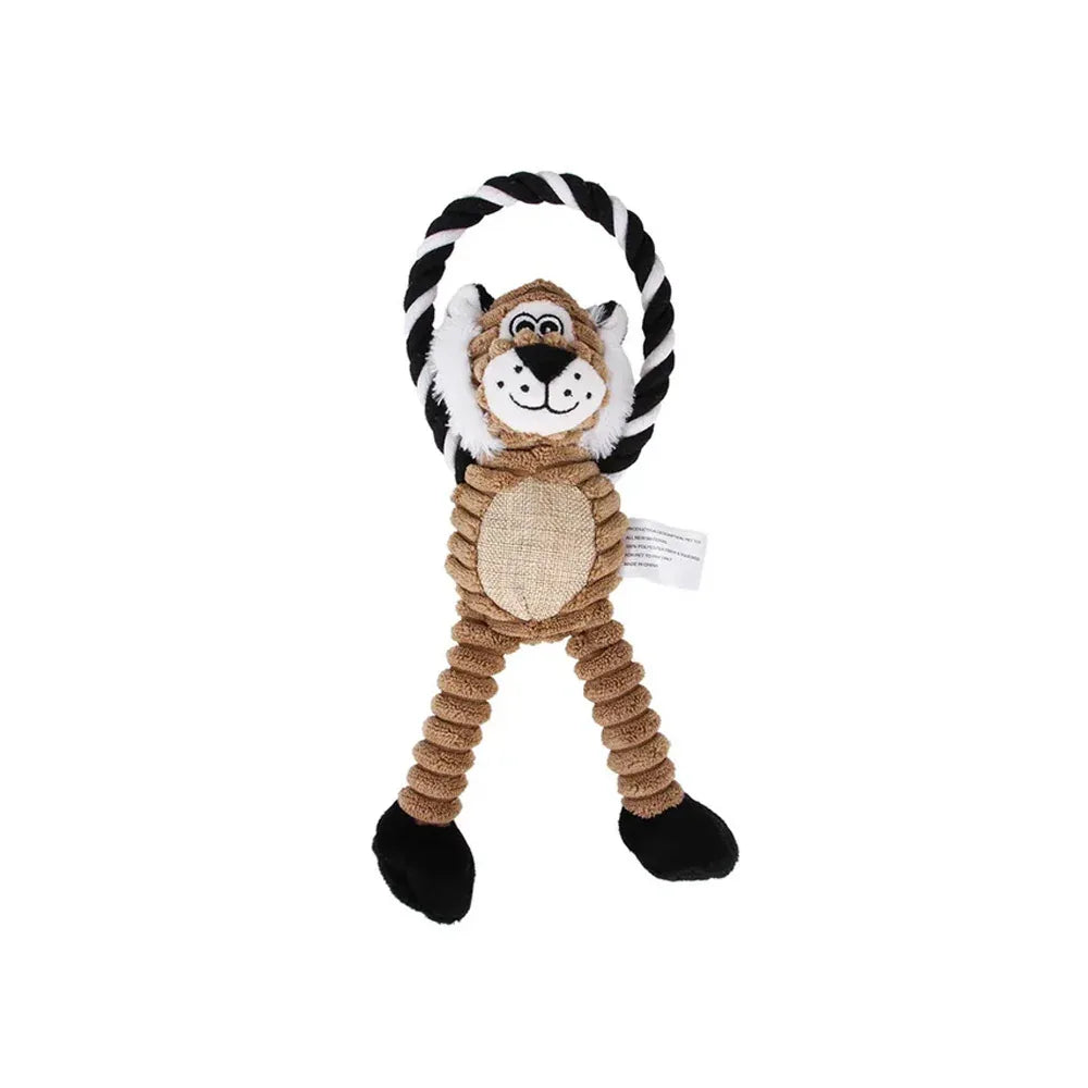 Duurzaam piepend pluchen hondenspeeltje ter bevordering van de tandgezondheid en interactief spelen 31 cm - Ruffy
