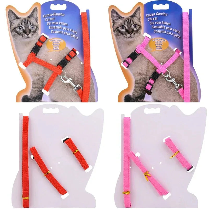 Duurzaam verstelbaar nylon kattentuig met bijpassende riem – veiligheid en comfort voor actieve katten - Ruffy