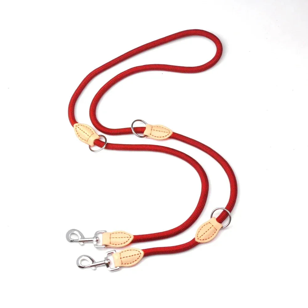 Hands-Free Dubbele Leiband Voor Grote Honden Verstelbaar Nylon Anti-Clit Comfortabel Voor Moeiteloze Wandelingen - Ruffy