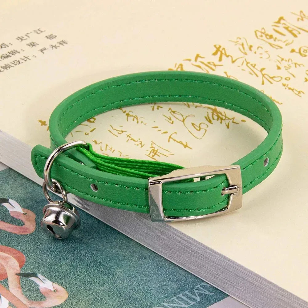 Luxe Leren Kattenhalsband Verstelbaar Anti-Stik Ontwerp Zachte Comfortabele Pasvorm XS tot S - Ruffy