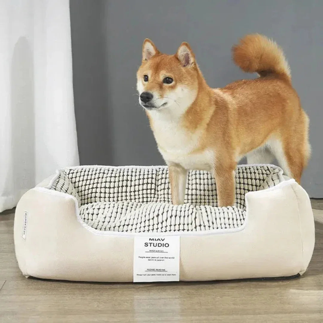 Wasbare gevoerde pluche hondenmand - Ruffy