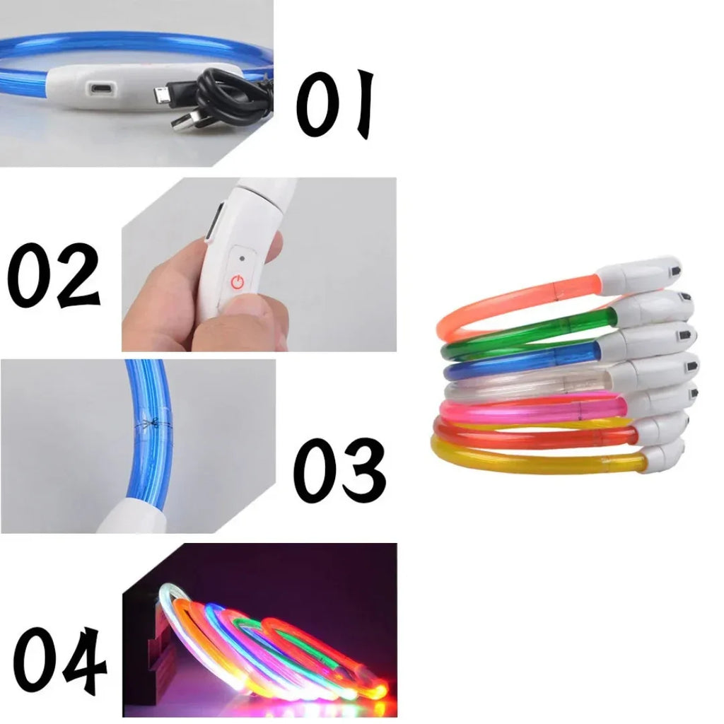 USB Oplaadbare LED Veiligheidshalsband Voor Huisdieren Verhoogde Zichtbaarheid Comfortabel Waterbestendig Lange Batterijduur - Ruffy