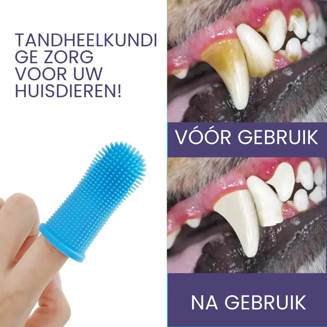 Siliconen tandenborstel voor huisdieren (2+1 GRATIS) - Ruffy