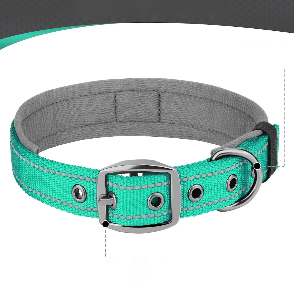 Neopreen Gevoerde Hondenhalsband extra Sterk En Reflecterend - Ruffy