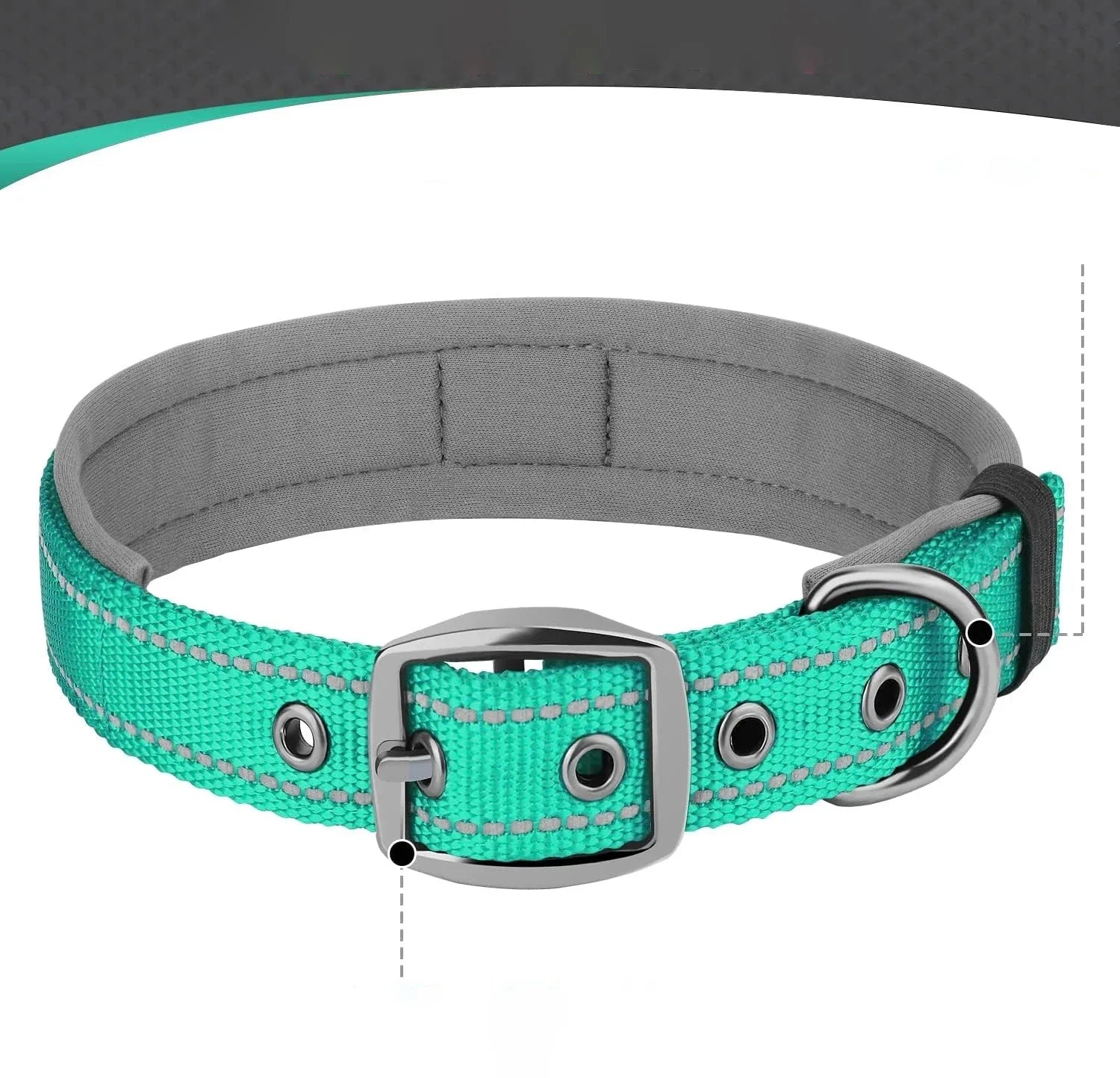 Neopreen Gevoerde Hondenhalsband extra Sterk En Reflecterend - Ruffy