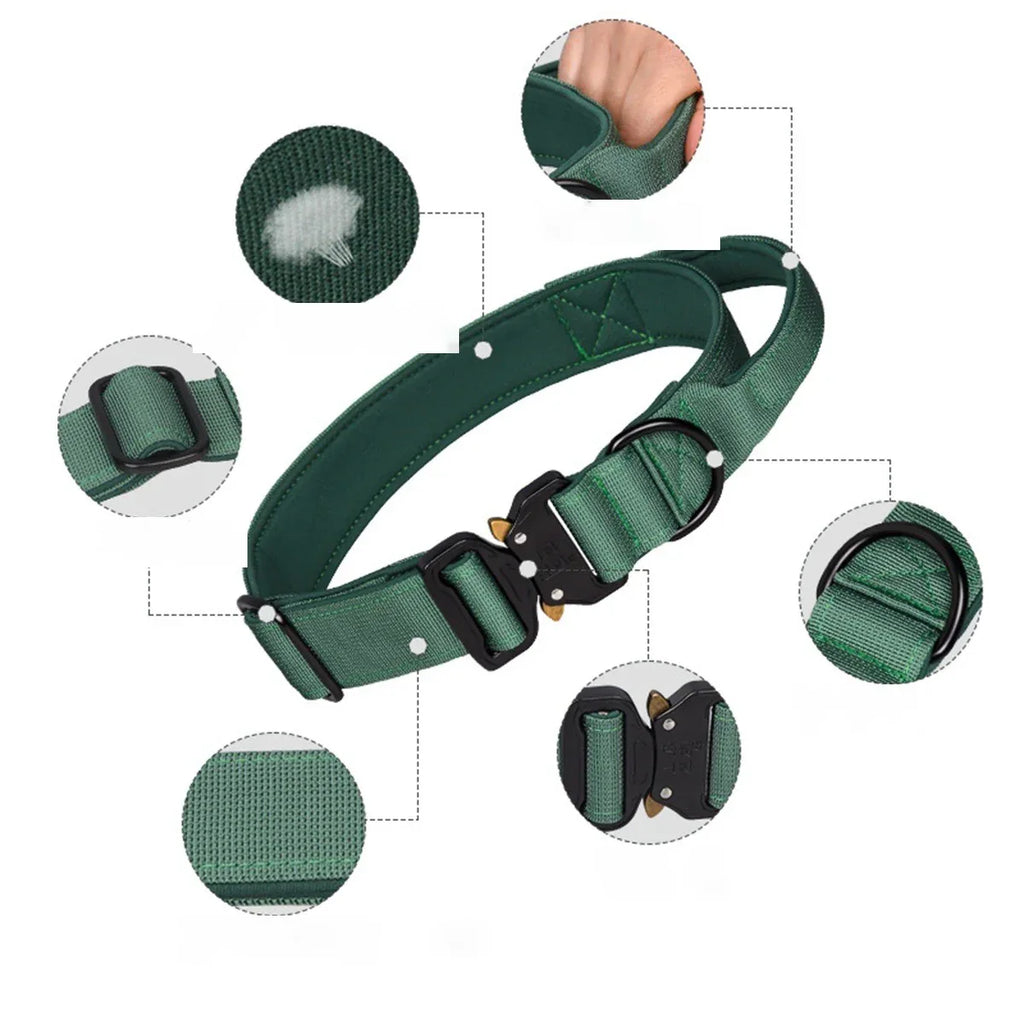 Zware Hondentrainingshalsband | Extra Sterk Nylon | Handvat - Ruffy