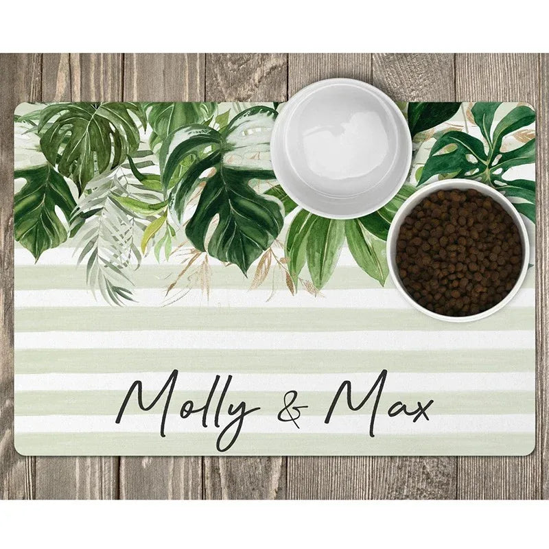 Gepersonaliseerde antislip voermat voor huisdieren - Waterdicht en synthetisch, gemakkelijk schoon te maken - PU-materiaal S/M/L/XL - Ruffy