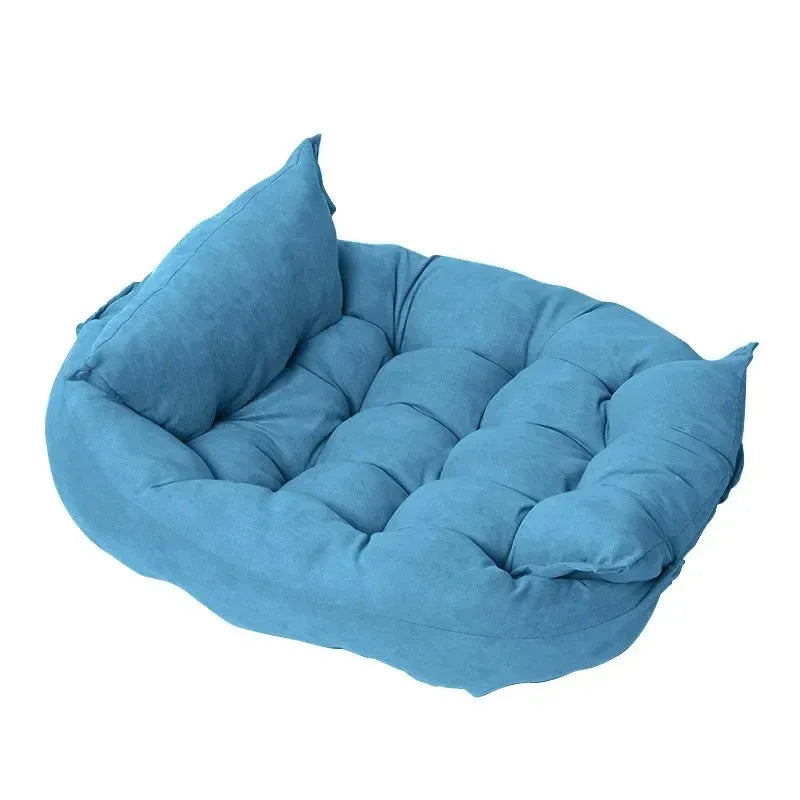 3-in-1 Warm Hondenbed Met Hoofdsteun en Afneembare Deken Machinewasbaar - Ruffy