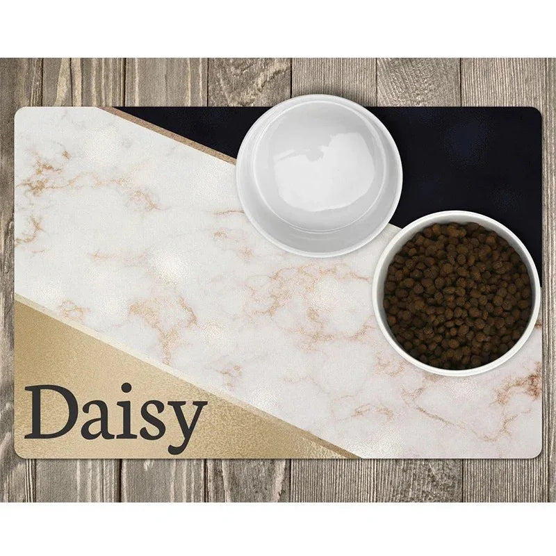 Gepersonaliseerde antislip voermat voor huisdieren - Waterdicht en synthetisch, gemakkelijk schoon te maken - PU-materiaal S/M/L/XL - Ruffy