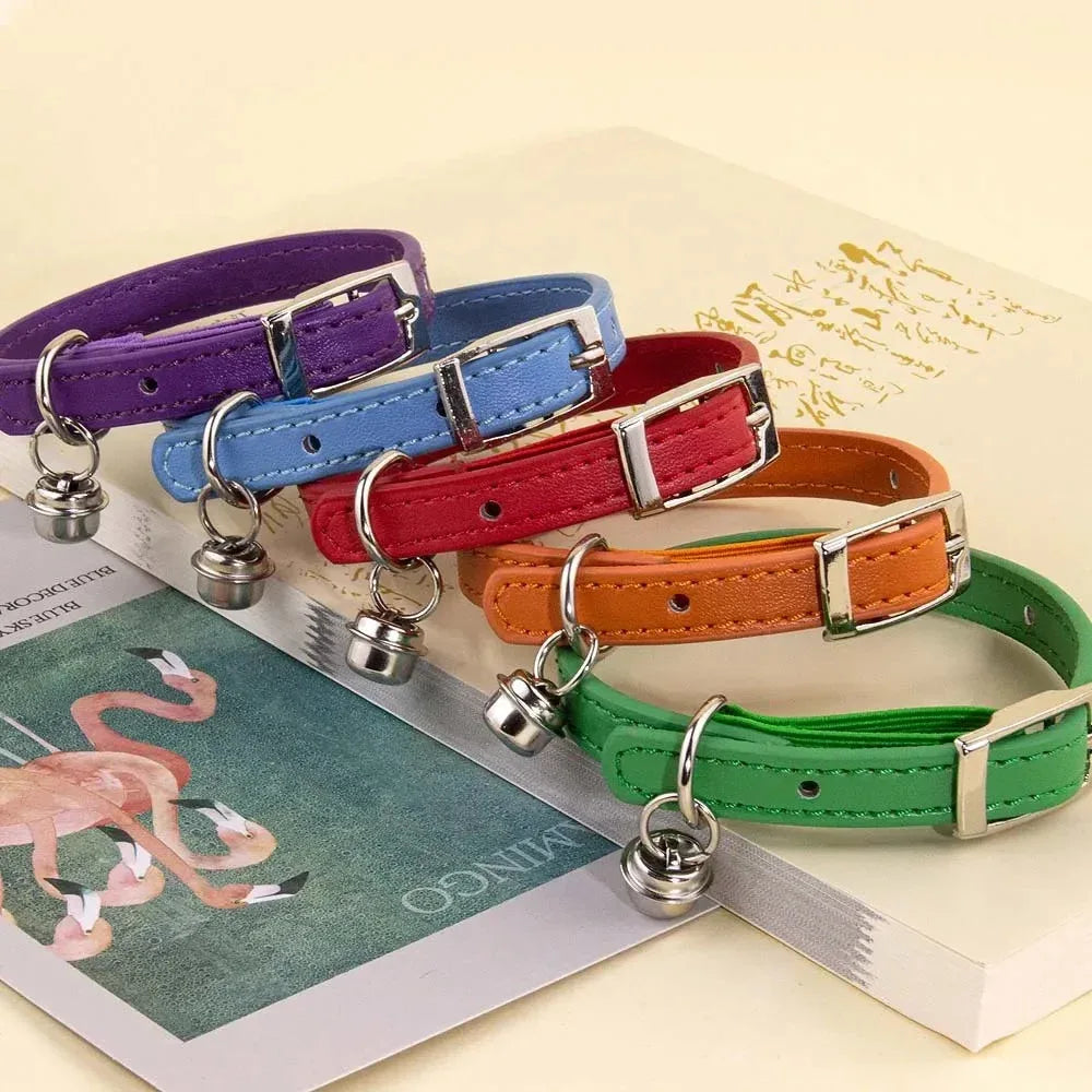 Luxe Leren Kattenhalsband Verstelbaar Anti-Stik Ontwerp Zachte Comfortabele Pasvorm XS tot S - Ruffy