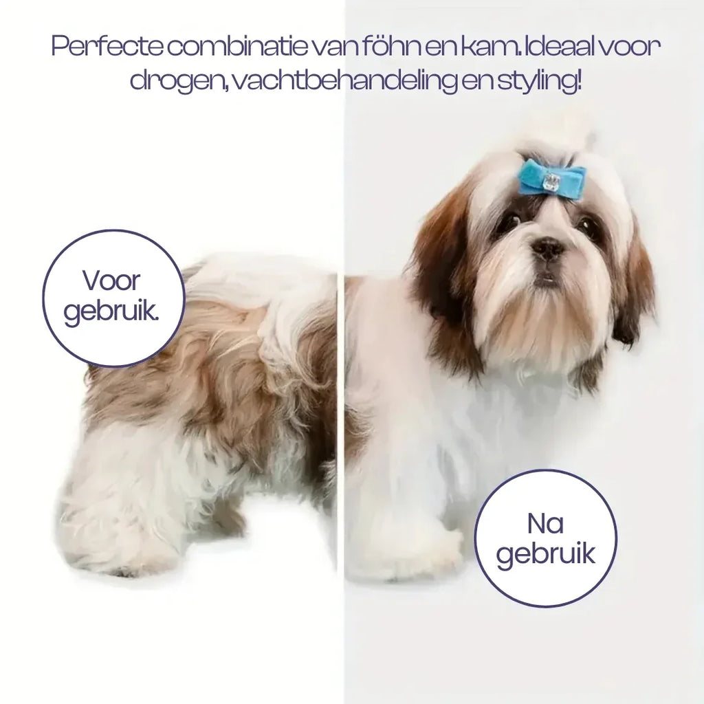 Snelle Honden Haardroger Kam Verwijdert Klitten En Los Haar - Ruffy