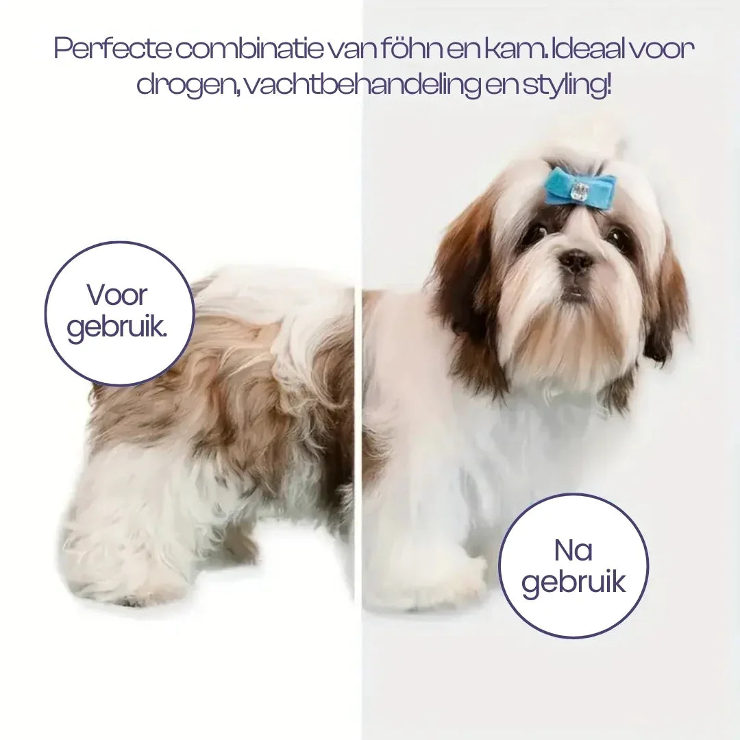 Snelle Honden Haardroger Kam Verwijdert Klitten En Los Haar - Ruffy