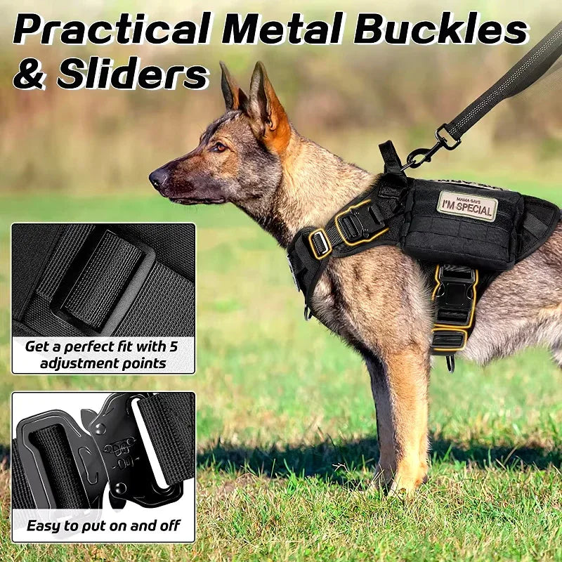 Duurzaam Molle-Systeem Hondenharnas – Robuust 1050D Nylon met Verbeterde Controle en Snelontgrendelbare Gespen - Ruffy