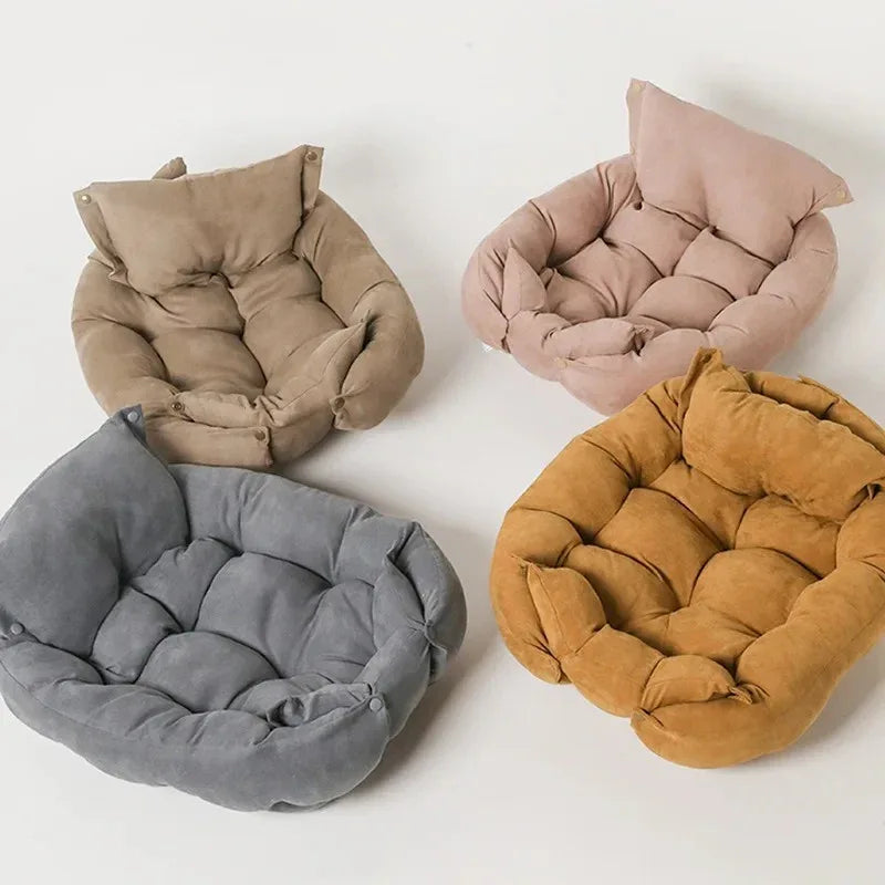 3-in-1 Warm Hondenbed Met Hoofdsteun en Afneembare Deken Machinewasbaar - Ruffy