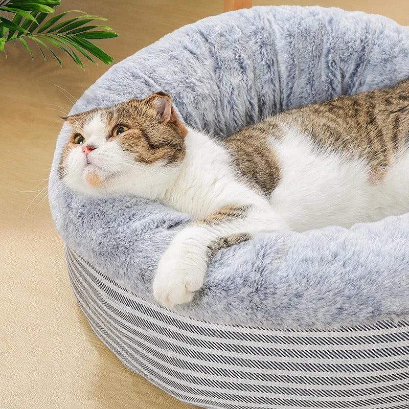 Pluche rond ligbed voor katten en kleine honden Kalmerende Nest ontwerp Duurzaam en gemakkelijk schoon te maken 50cm of 60cm - Ruffy