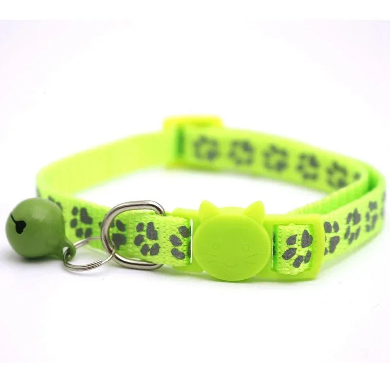 Reflecterende kattenhalsband met schattig voetafdrukontwerp – verstelbaar snel los te maken en duurzaam - Ruffy