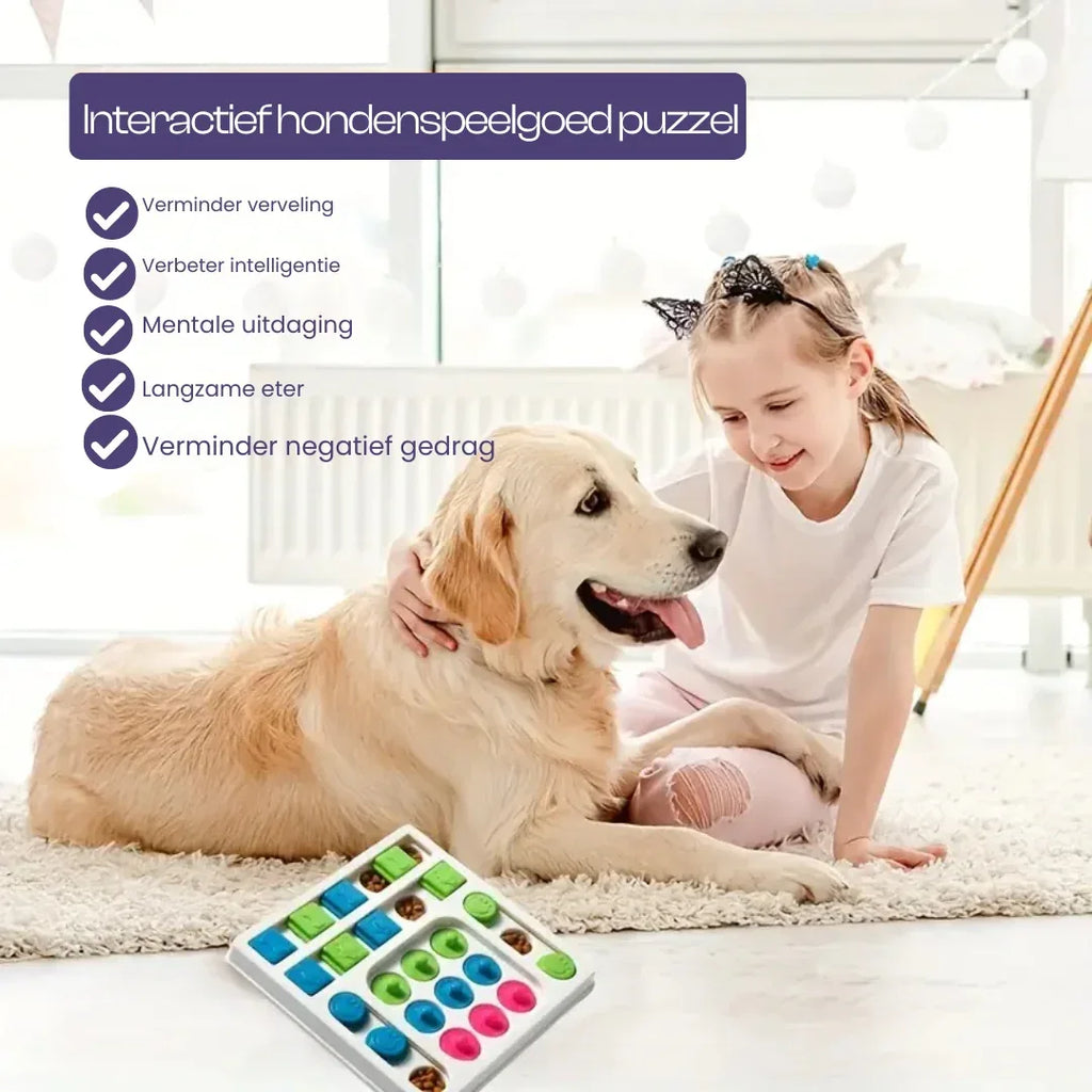 Interactieve Hond Puzzel Voerbak IQ Verhogend Langzaam Eten Speelgoed Antislip en Duurzaam - Ruffy