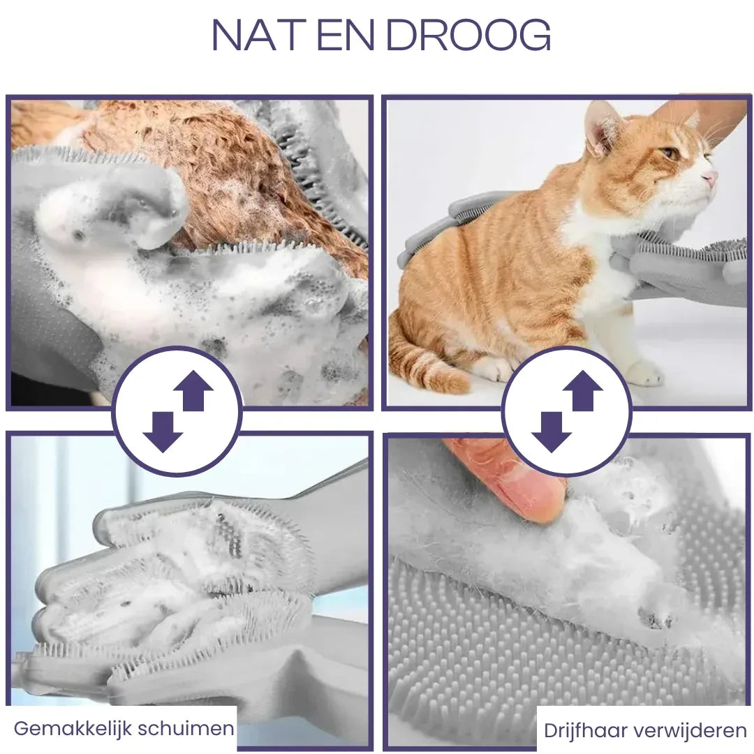 Magic Silicone Handschoenen Huisdieren Ontharing Bad Massage Veelzijdig Comfortabel Gemakkelijk Schoon te Maken Rubber - Ruffy