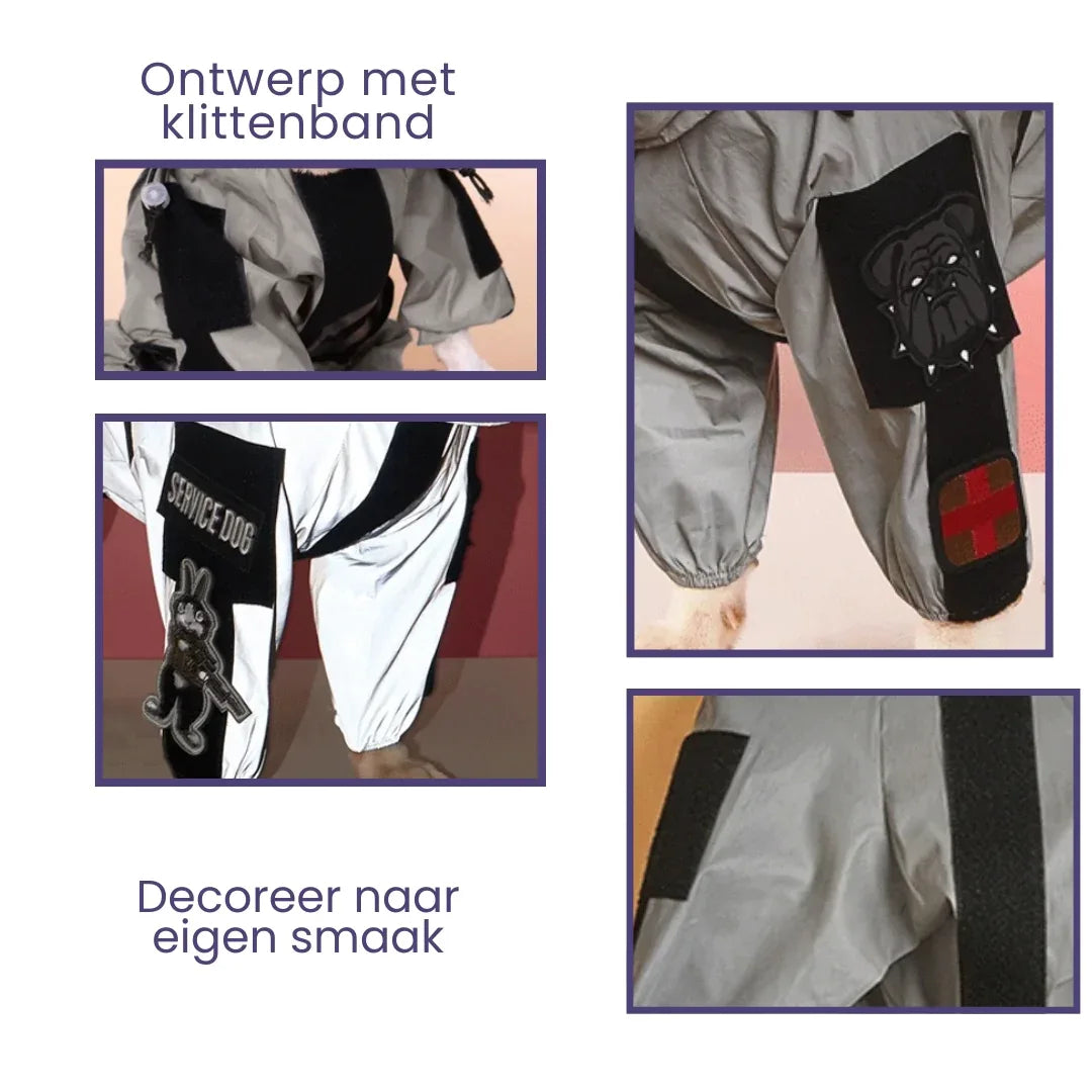 Waterdichte Reflecterende Regenjas Met Capuchon Voor Honden Lichtgewicht Duurzaam UV-bescherming - Ruffy