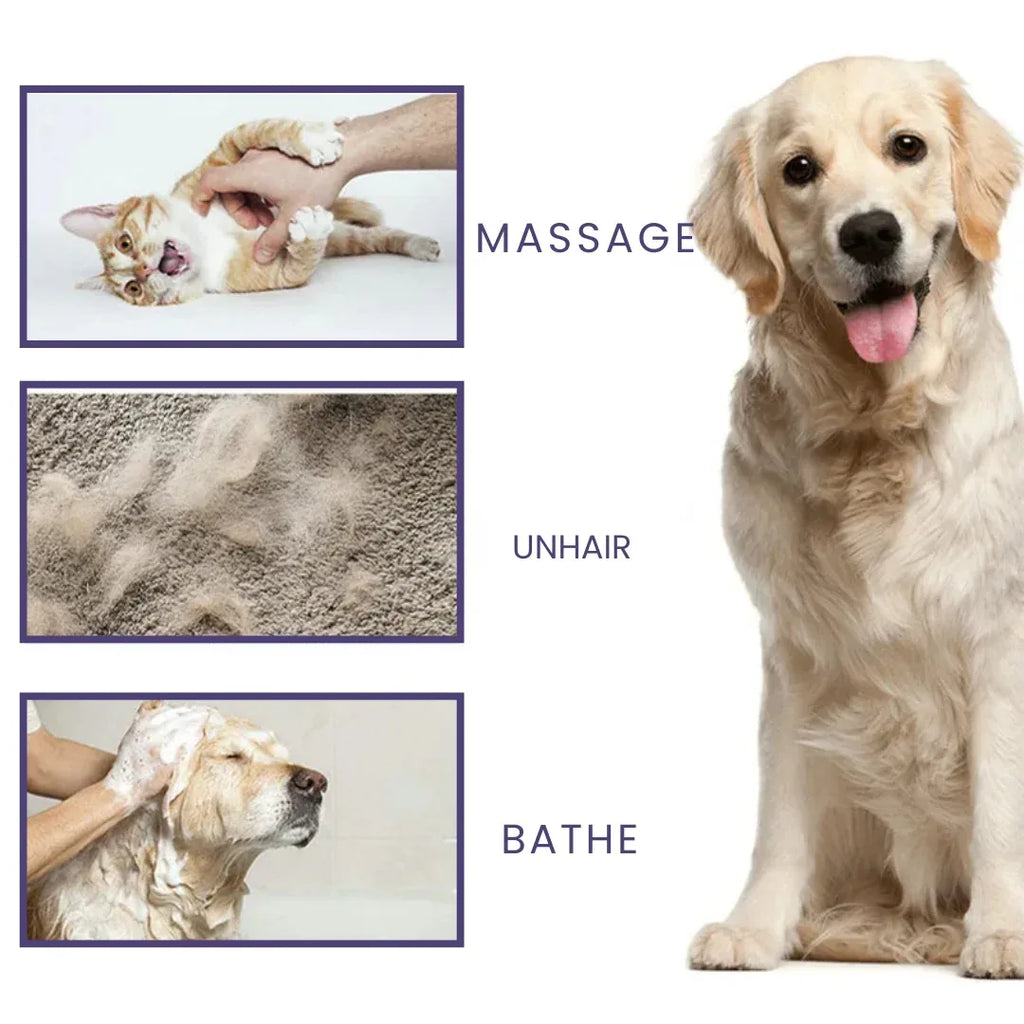 Handschoenborstel Honden en Katten Ontharen Verzorging Zachte Massage Comfortabel Rubber Duurzaam (2+2 GRATIS) - Ruffy