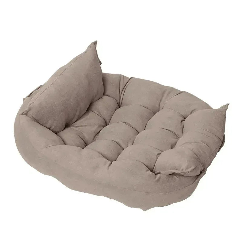 3-in-1 Warm Hondenbed Met Hoofdsteun en Afneembare Deken Machinewasbaar - Ruffy