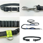 Handsfree Hondenriem Dubbele Handgrepen Elastisch - Ruffy