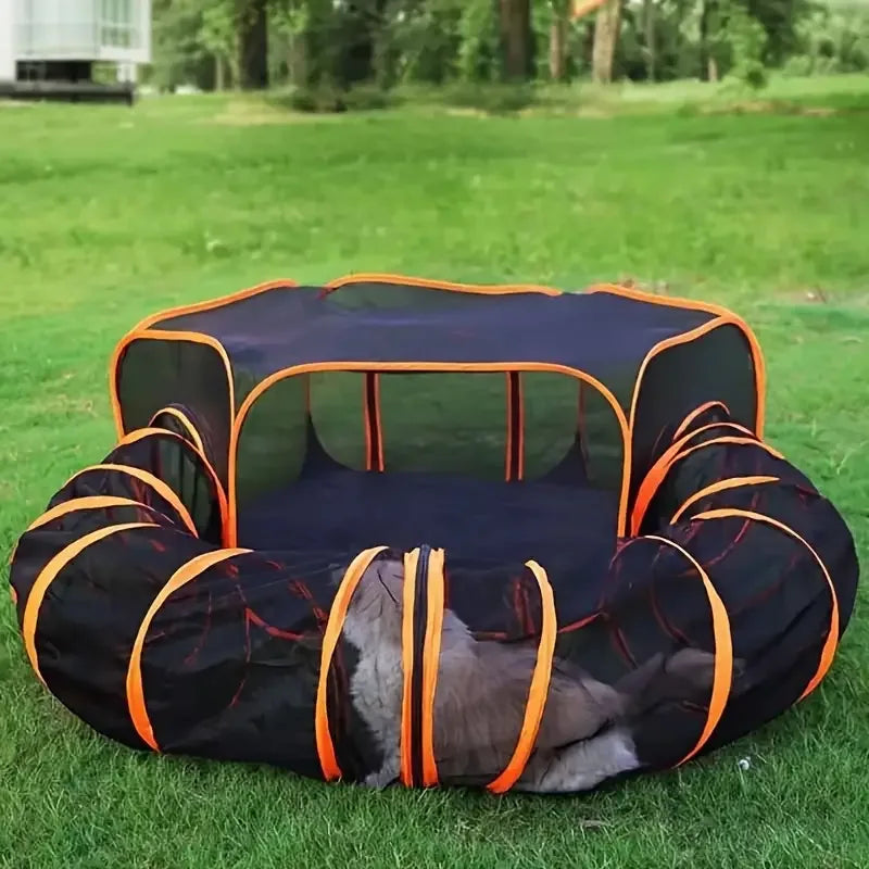 Katten Speeltunnel met Knus Bed Dubbele Functionaliteit Duurzaam Comfortabel en Eenvoudig Onderhoud - Ruffy