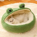 Kikkervormig pluche kattenbed met wasbare hoes Knus omsloten ontwerp Meerdere maten - Ruffy