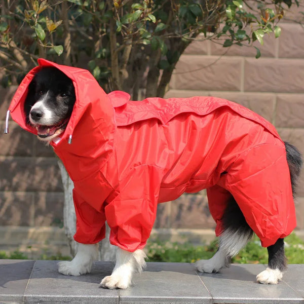 Hondenjas Wintervest Met Tuigje - Waterdicht, Reflecterend, Warm Voor Kleine Tot Grote Honden (Maat 4XL, Rood)
